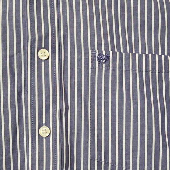Izod Men's Gray & White‎ Striped Button-Up Long Sleeve Shirt - Size 3XL - Picture 5 of 10